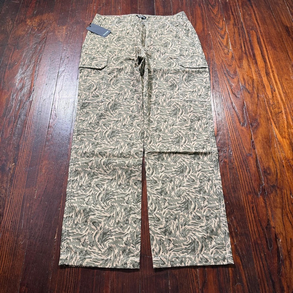 True Religion Cargo Pants Mens 32x32 Abstract Camo Single Needle Straight NWT